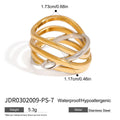 Gold-Tone Interlocking Stainless Steel Ring Set – detail view