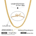 Medium link chain necklace with clasp detail and measurements