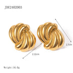 Gold-Tone Stainless Steel Shell and Spiral Stud Earring Collection — scale reference