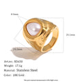 Gold plated ring specification view with teardrop center