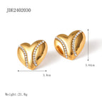 Gold Plated Clear Accent Stainless Steel Stud Earring Collection — additional style