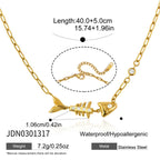 Fishbone necklace length and extension chain detail