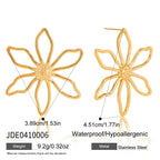 Gold-Tone Clear Accent Floral Stainless Steel Stud Earrings variant reference