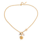 isolated gold plated celestial charm necklace