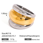 Two-Tone Stainless Steel Sculptural Ring Collection — product reference