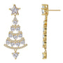 Front and side views of the tiered clear stone Christmas tree earring