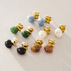 Five resin bead earring colors arranged together