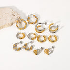Broader geometric hoop and stud assortment on white