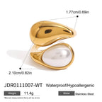 Wholesale Gold-Tone Stainless Steel Sculptural Open Ring Collection - finish detail