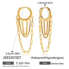 Plain hoop with several draped chain loops