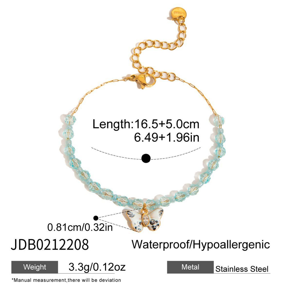 Pale green accent chain bracelet
