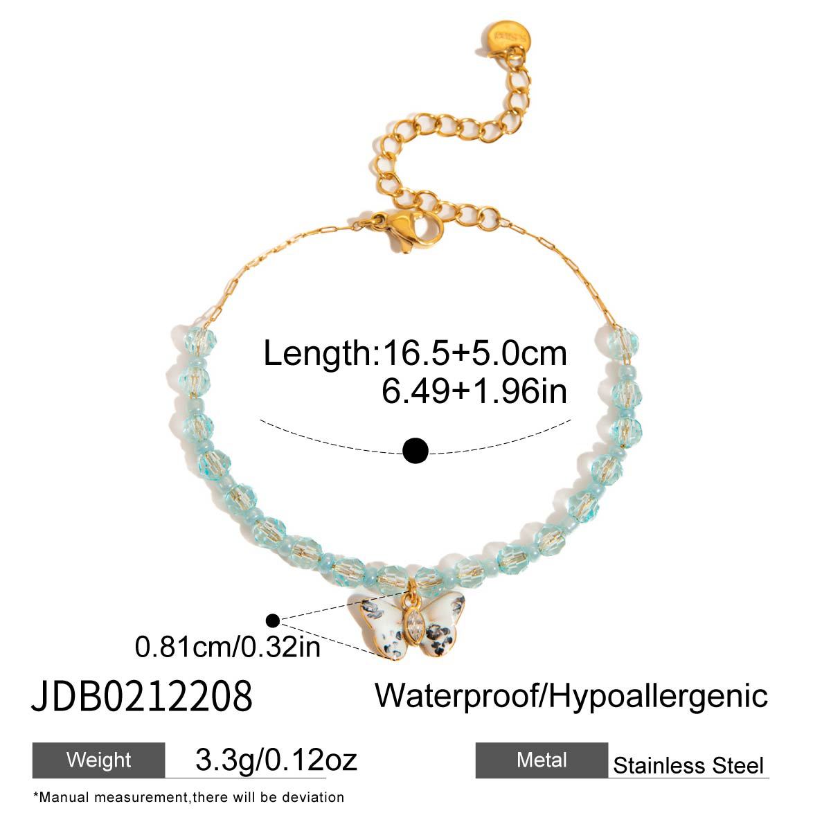 Pale green accent chain bracelet
