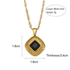 black stone square pendant dimensions with 40 plus 5 cm chain and 7 g listed weight