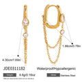 supplier-listed dimensions for the double-chain drop hoop earrings
