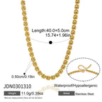 Matching textured stainless steel chain necklace