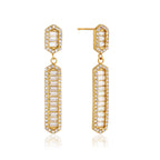Short geometric studs with matching elongated drops