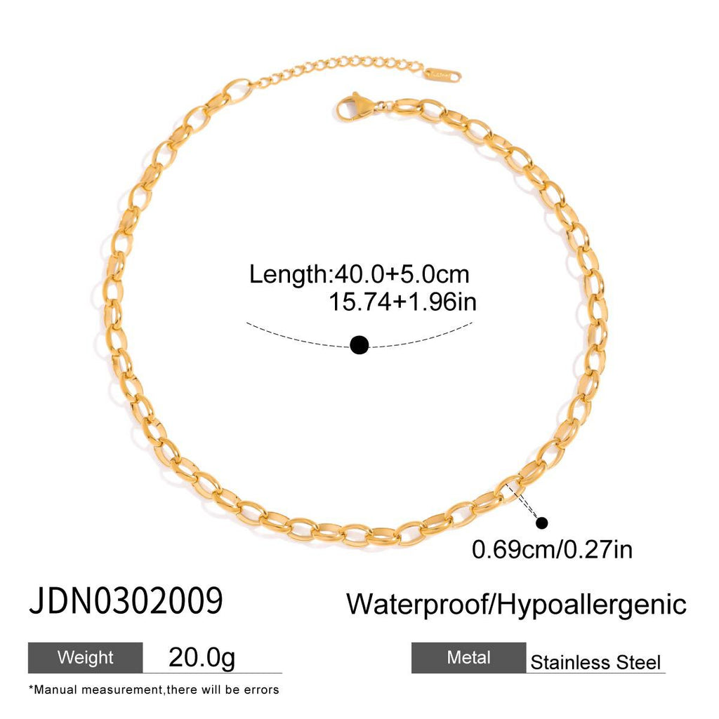 Gold-Tone Pearl-Look Heart Stainless Steel Necklace Collection – size and variant reference