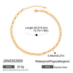 Gold-Tone Pearl-Look Heart Stainless Steel Necklace Collection – size and variant reference
