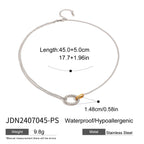 Mixed-Finish Circular Link Stainless Steel Jewelry Collection — wholesale view 9