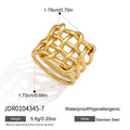 Woven lattice ring with dimensions and weight reference