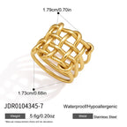 Woven lattice ring with dimensions and weight reference
