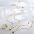 gold plated heart necklace bracelet and hoop earrings three-piece set