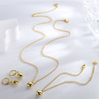 gold plated heart necklace bracelet and hoop earrings three-piece set