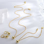 gold plated heart necklace bracelet and hoop earrings three-piece set