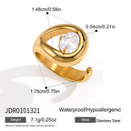 Gold-tone open ring setting dimensions