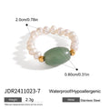 Green oval accent and freshwater pearl ring dimensions