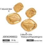 Gold-Tone and Two-Tone Stainless Steel Statement Drop Earrings size and proportion reference