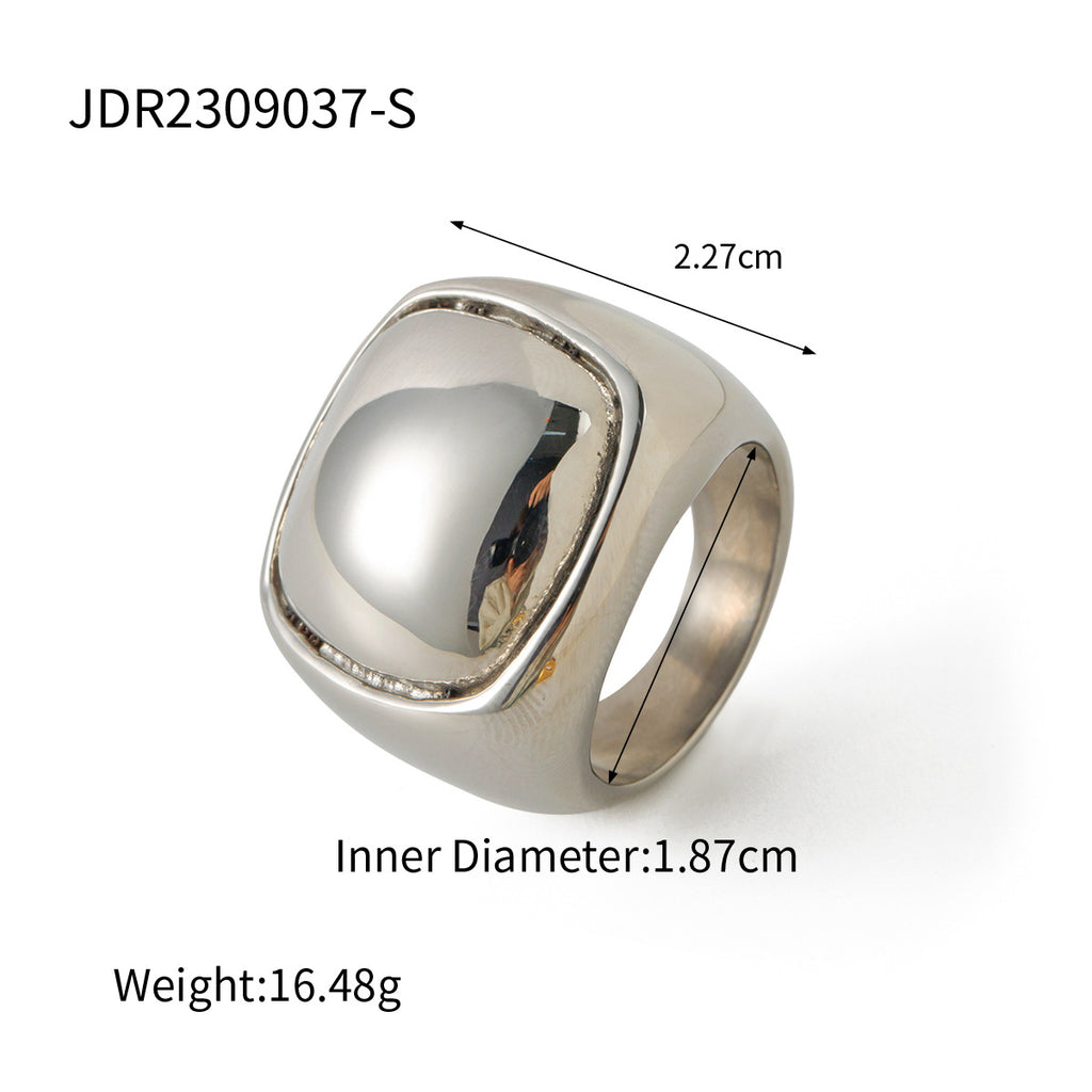 Wholesale Gold Plated Stainless Steel Dome Statement Ring Collection - scale reference