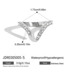Stainless steel V-shaped ring with dimensions