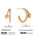 Starburst hoop earring height and width diagram