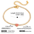 Small colored heart charm bracelet