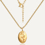 gold plated stainless steel necklace with a rose medallion pendant
