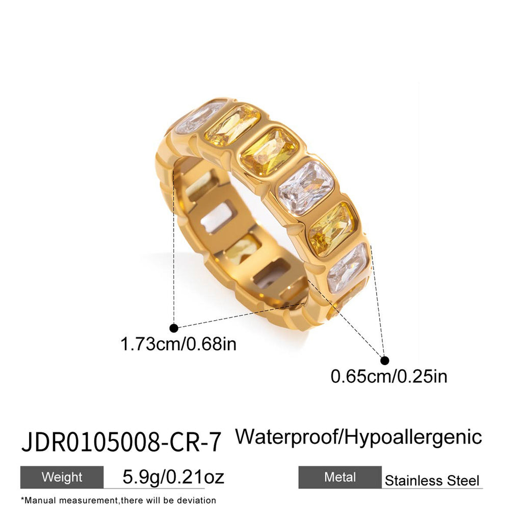 Clear-and-yellow band ring measurement chart