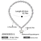 Silver-tone link chain with a silver-tone star