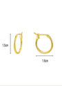 gold plated classic round hoop earrings in 16 mm diameter