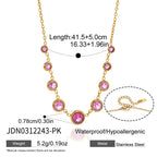 Pink-stone necklace measurement image