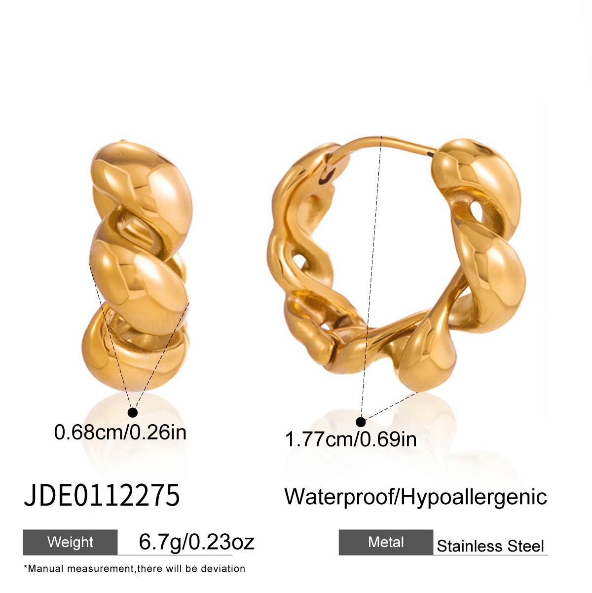 Twisted link hoop height width and fastening diagram