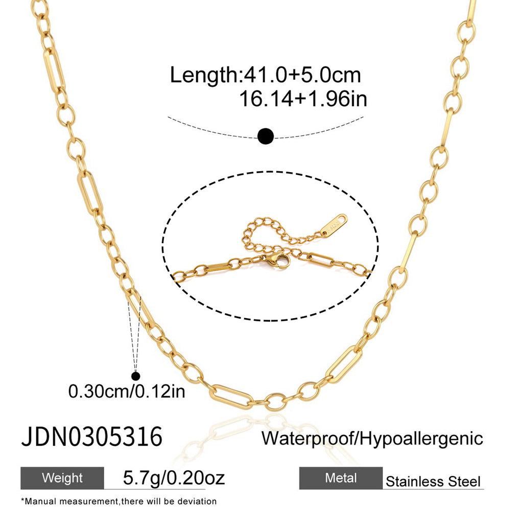 Mixed-link chain necklace with dimensions
