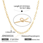 Mixed-link chain necklace with dimensions