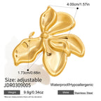 Gold-Tone Stainless Steel Sculptural Floral Jewelry Collection — additional style