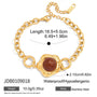 Gold-Tone Agate Cabochon Stainless Steel Statement Bracelet variant reference