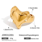 Heart Stainless Steel Ring and Stud Earring Collection in Mixed Finishes – side view