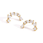 Open arc studs arranged to show individual stone shapes
