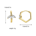zirconia leaf huggies with 18 mm dimensions and 4 g weight
