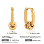 Gold-finish oval hoop size image showing 21.6 by 7.5 mm