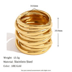 wide wrapped ring with dimensions and listed 13.3 g weight